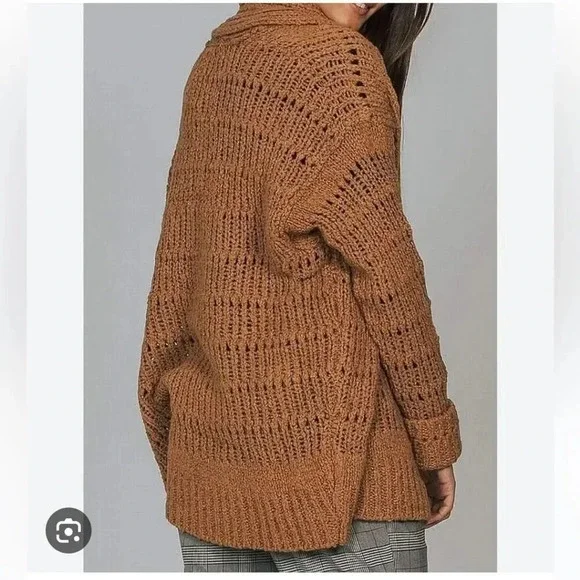 FREE PEOPLE‎ Serene Cardigan Sweater in Brown size XS